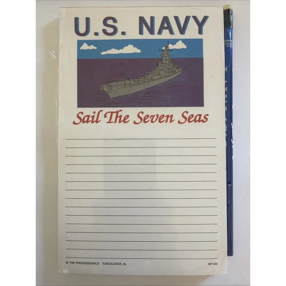 US Navy Note Pad Pencil Sail the Seven Seas Boot Camp Graduation Work Gift